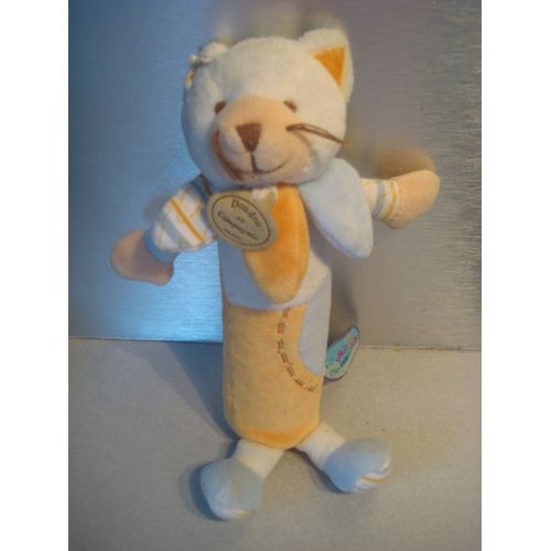 Hochet Doudou Chat Le Jardin Merveilleux Doudou Et Compagnie 24 Cm