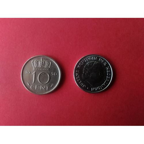 Pièce Florin - 10 Cent Juliana - 1950 Et 1968
