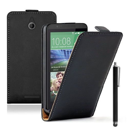 Etui Rabattable Verticale Pour Htc Desire 510 En Cuir Pu - Noir + Stylet