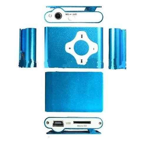Mini MP3 bleu avec clip