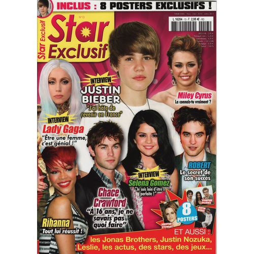 Star Exclusif / 11-2010 N°13 : Justin Bieber (2p + Poster) - Lady Gaga (2p + Poster)- Rihanna (2p)