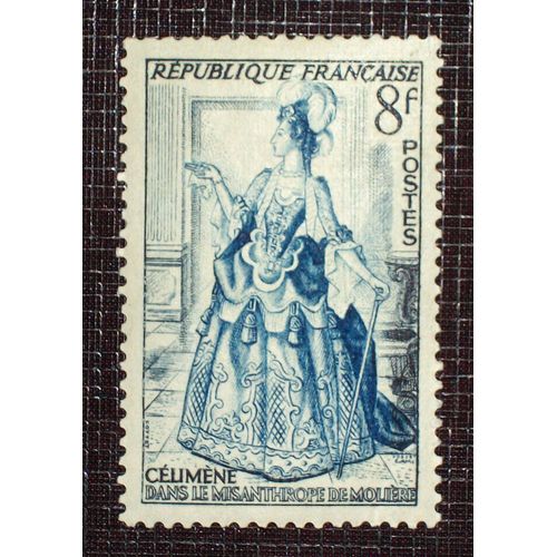 France N° 956 Neuf Avec Charnière Ou Trace De 1953 - 8f Bleu-Noir Et Outremer « Théâtre Français : Célimène, De Molière »
