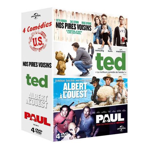 4 Comédies U.S. : Nos Pires Voisins + Ted + Albert À L'ouest + Paul - Pack