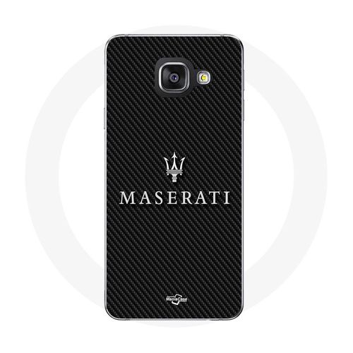 Coque Samsung Galaxy A3 2017 Maserati Blanc Fond Carbonne