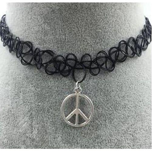 Collier Necklace Hippie Peace & Love Hippie Chic Tendance Vintage Fashion. Black Sugar Boutique Parisienne Cosplay Accessoire Déguisement Costume