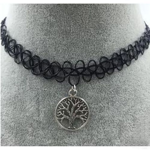 Collier Necklace Arbre Printemps Tendance Vintage Fashion. Black Sugar Boutique Parisienne Cosplay Accessoire Déguisement Costume