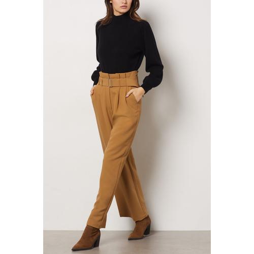 Pantalon Coupe Large Avec Ceinture - Sahara - 34 - Camel Clair - Femme - Etam