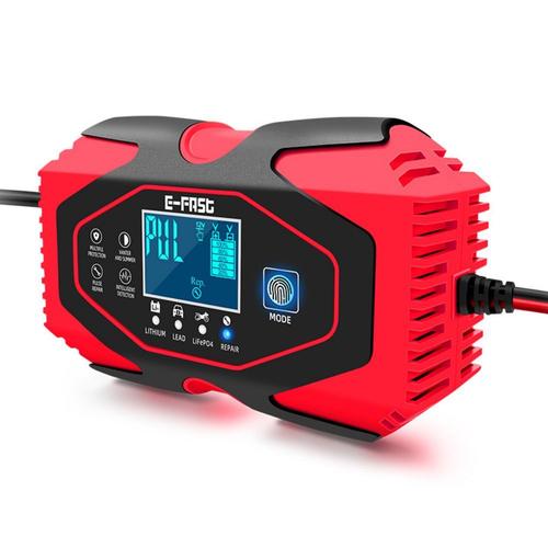 Chargeur De Batterie De Voiture 6a 12v 24v Lcd Chargeur De Batterie Chargeur De Moto Et Batterie Au Lithium - Fer Compatible Plomb - Acide, Lithium