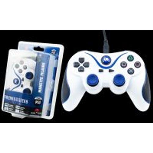 Manette Filaire Blanche Pour Ps3 Et Pc