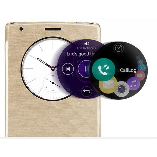 Etui Quick Circle Or Pour Lg G4 Housse / Coque Etui À Rabat Avec Cercle