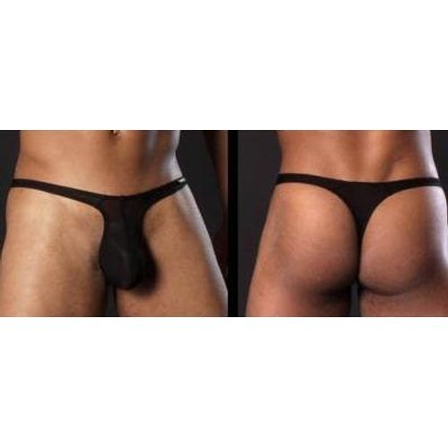 Slip String Noir Homme Viril Erotique Thong Man Underwear