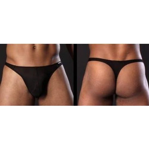 Slip Noir Homme Thong Man Underwear 