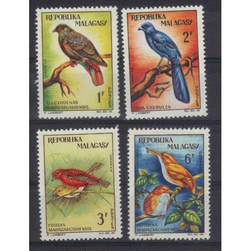 Madagascar 1963 : Oiseaux Divers - Série Entière De 4 Timbres Neufs **