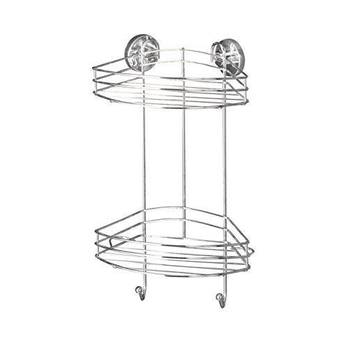 Wenko 20885100 Vacuum-Loc Etagère D'angle 2 Niveaux 24 X 15 X 42 Cm