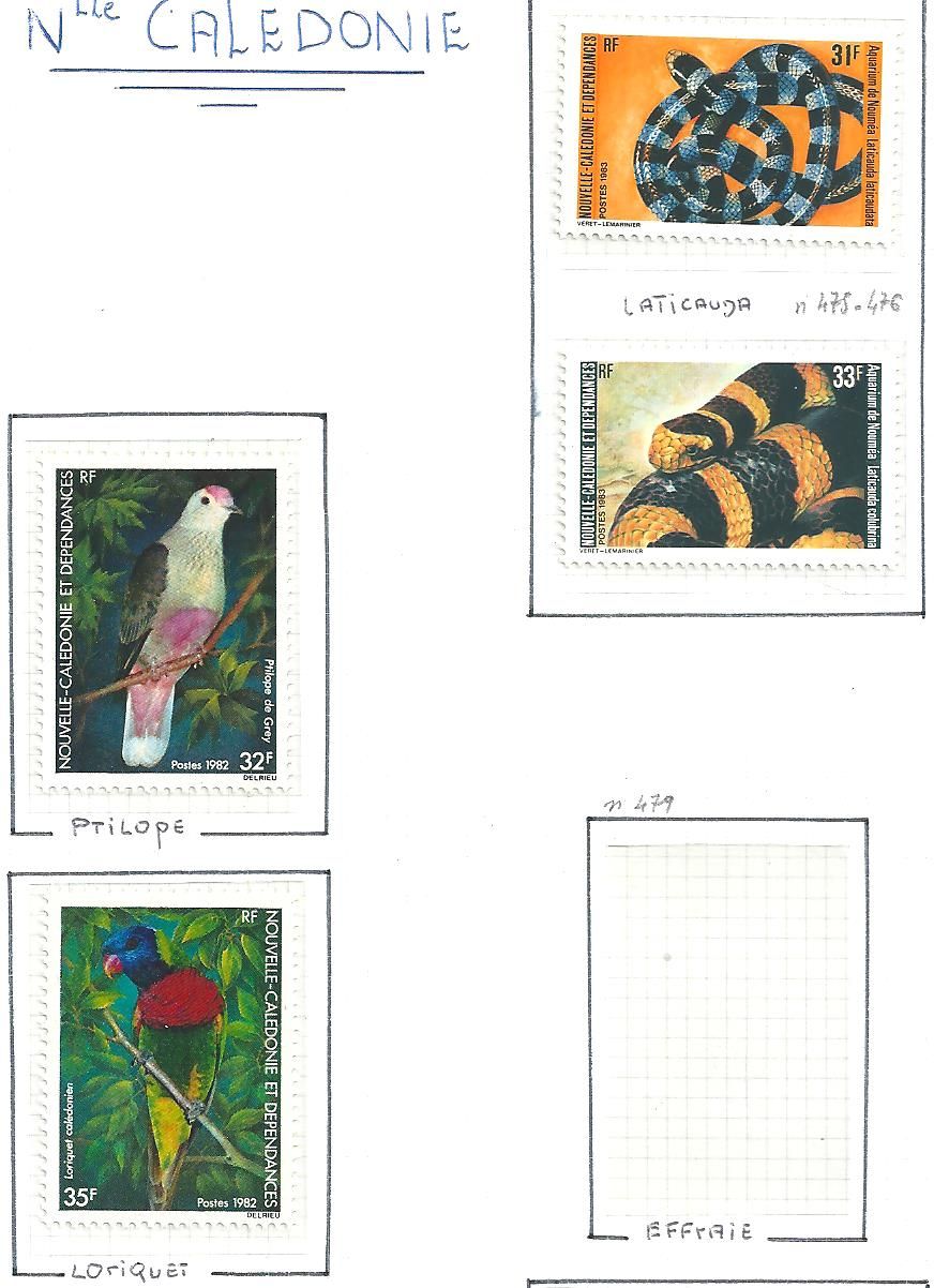 Nouvelle Caledonie N° 475 & 476; 462 & 463