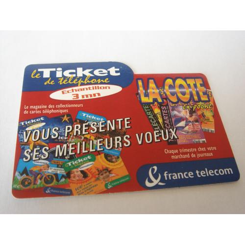 Échantillon 3 mn Agence  31/12/2000 neuf Télécarte Ticket téléphone 