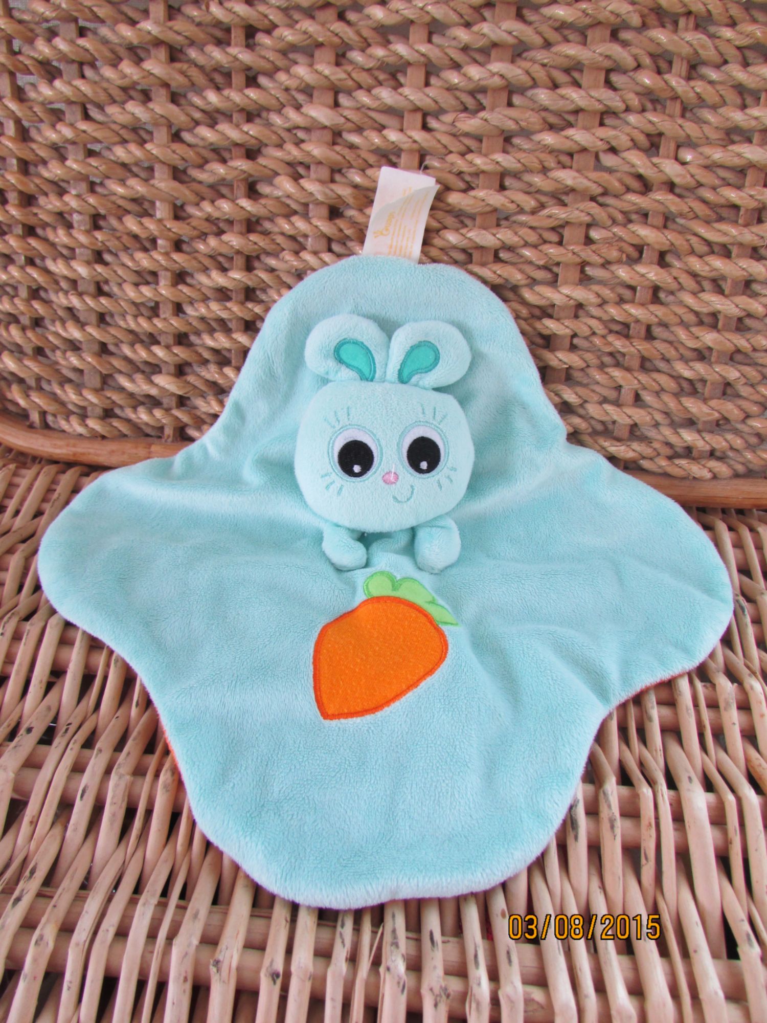 Doudou Lapin Jojo Ouaps Marionnette Little Puppet Blankie Baby Naissance Bebe Eveil Mixte
