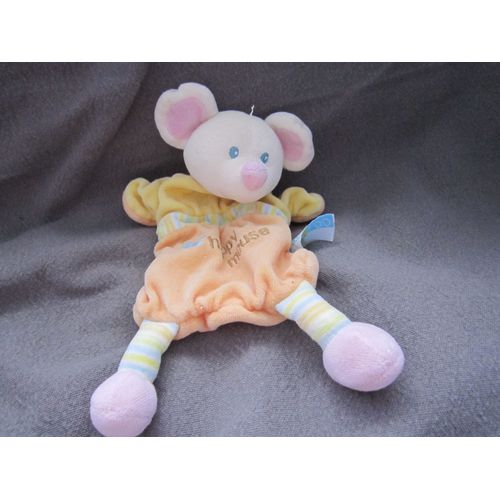 Doudou Plat Souris Couleurs Pastels Petit Kimbaloo