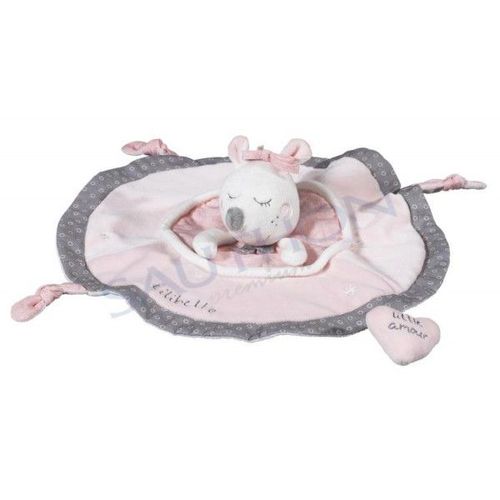 Doudou Souris Lilibelle Little Amour Rose Gris Blanc Sauthon Deco Peluche Souricette Danseuse Ronde Plate