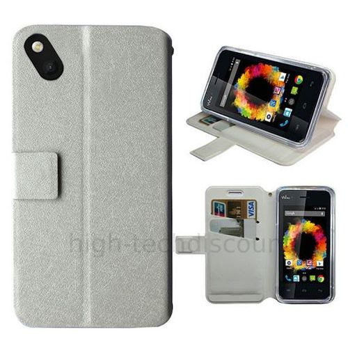 Housse Etui Coque Pochette Portefeuille Pour Wiko Sunset 2 + Film Ecran - Blanc