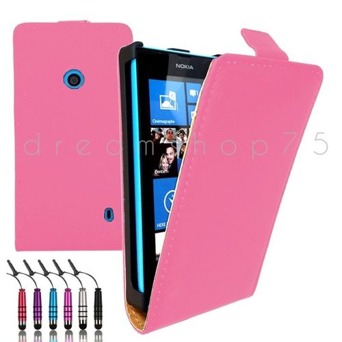 Etui Coque Housse En Cuir Nokia Lumia 520 Rose Dreamshop75®