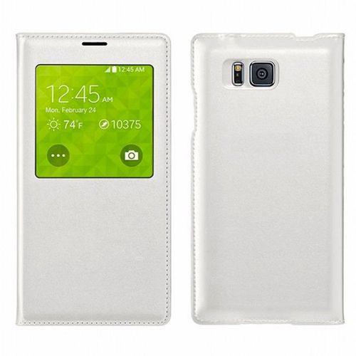 Etui Coque Housse Etui À Rabat Sview Samsung Galaxy Alpha Blanc Dreamshop75®