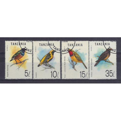 Tanzanie 1993 : Oiseaux Divers - Série De 4 Timbres Oblitérés