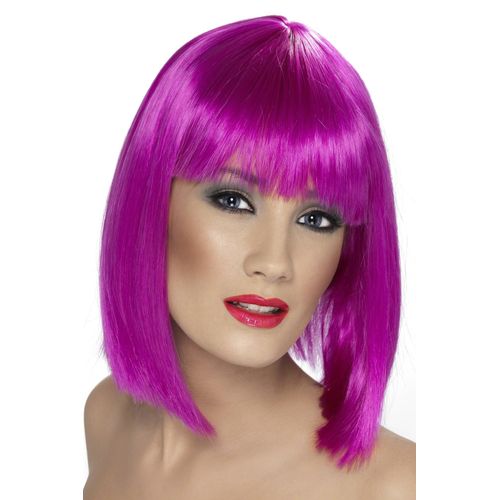 Perruque Carré Mi-Long Fuchsia Adulte - 30555