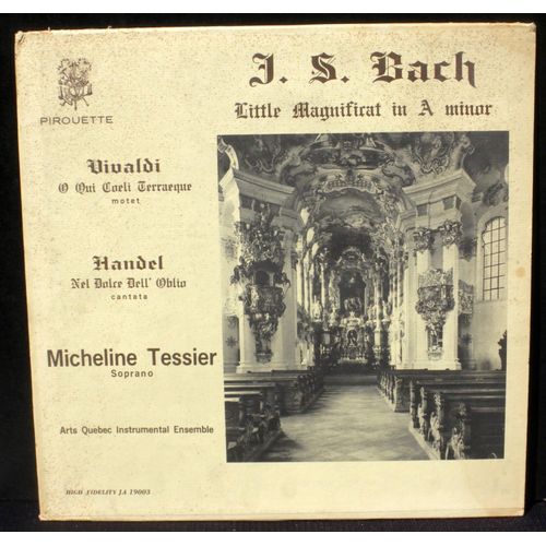 Bach Petit Magnificat Vivaldi Haendel Micheline Tessier M.Lagacé Lp & Cv Ex