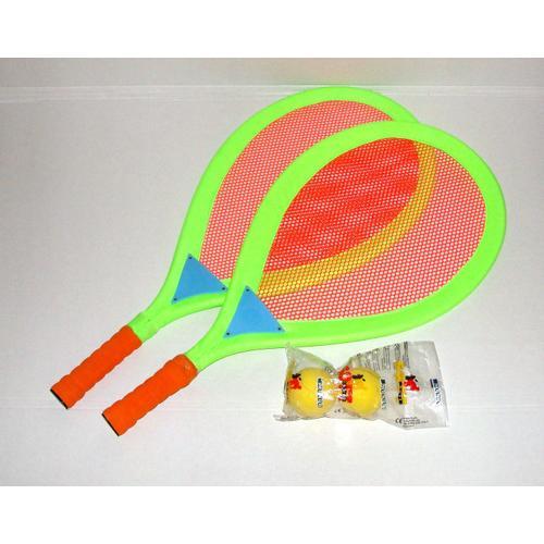 Raquette Badminton Tissus + Balle Mousse Jaune Mondo Raquettes De Plage Vert Orange