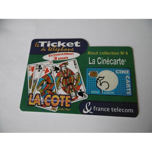 Ticket Téléphone - La Côte En Poche - La Cinécarte - Échantillon 3 Mn - Atout Collection N°4 -  Jamais Utilisé -