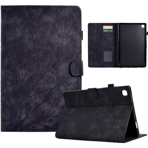 Coque Pour Samsung Galaxy Tab A7 10.4 2022/2020 Sm-T500 T505 T507 Housse Étui À Rabat Et Portefeuille Case Avec Fonction Support, Pochette Coque De Protection Galaxy Tab A7, Noir