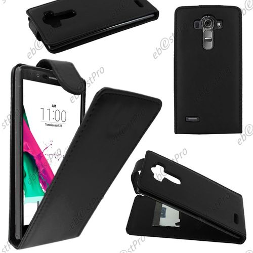 Ebeststar ® Housse Coque Etui Simili Cuir À Rabat Vertical Pour Lg G4 H815, G4 Dual-Lte, Couleur Noir + Film Protection D'écran