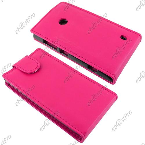 Ebeststar ® Coque Housse Etui Simili Cuir Rabattable Pour Nokia Lumia 520, Couleur Rose + Film Protection D'écran