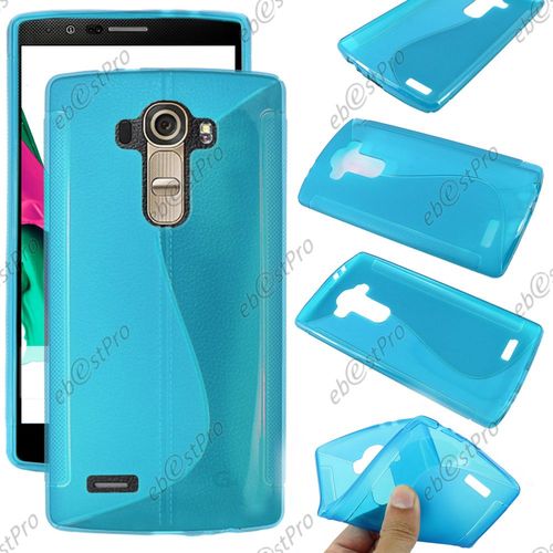 Ebeststar ® Coque S-Line Silicone Gel Motif Vague Housse Etui Protection Souple Pour Lg G4 H815, G4 Dual-Lte, Couleur Bleu + Film Protection D'écran