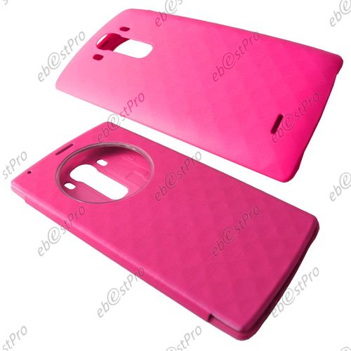 Ebeststar ® Etui Flip View Cover Housse Portefeuille Coque Pochette Fenêtre Transparente Pour Lg G4 H815, G4 Dual-Lte, Couleur Rose + Film Protection D'écran