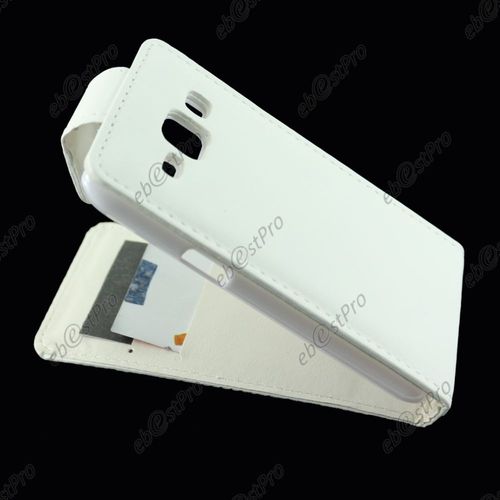 Ebeststar ® Housse Simili Cuir À Clapet Coque Etui Pour Samsung Galaxy J1 Sm-J100f, Couleur Blanc + Film Protection D'écran