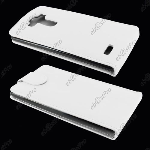 Ebeststar ® Coque Housse Etui Simili Cuir Rabattable Pour Lg G4 H815, G4 Dual-Lte, Couleur Blanc + Film Protection D'écran