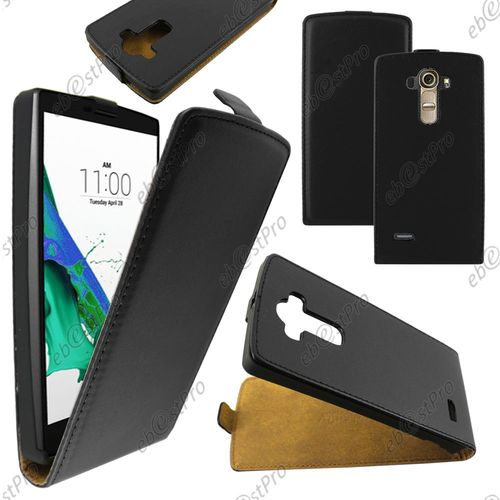 Ebeststar ® Housse Coque Etui En Pu Cuir À Rabat Ultra Fine (Slim Case) Pour Lg G4 H815, G4 Dual-Lte, Couleur Noir + Film Protection D'écran