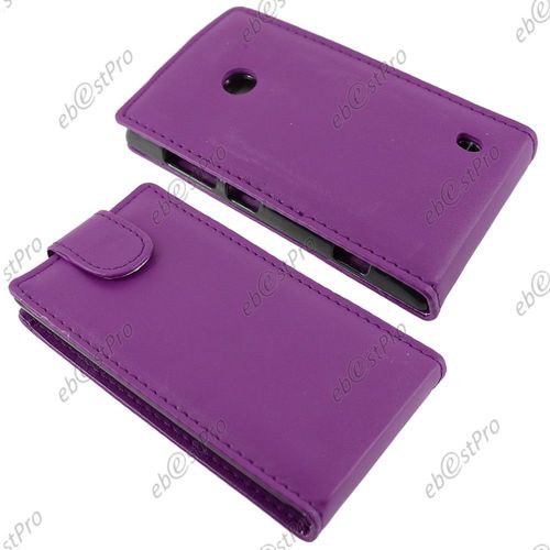 Ebeststar ® Coque Housse Etui Simili Cuir Rabattable Pour Nokia Lumia 520, Couleur Violet + Film Protection D'écran