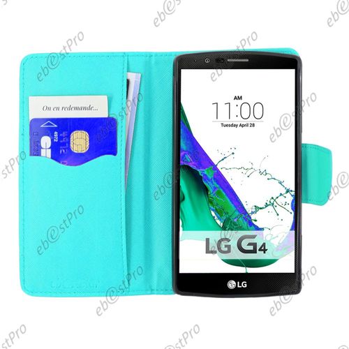 Ebeststar ® Etui Portefeuille Housse Protection Folio Coque Pour Lg G4 H815, G4 Dual-Lte, Couleur Bleu + Film Protection D'écran
