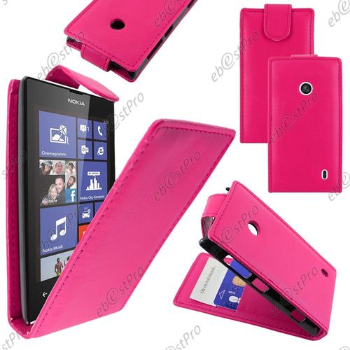 Ebeststar ® Housse Coque Etui Simili Cuir À Rabat Vertical Pour Nokia Lumia 520, Couleur Rose + Film Protection D'écran