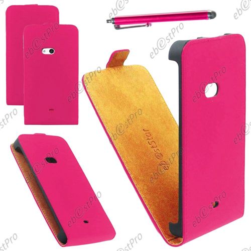 Ebeststar ® Housse Coque Etui En Pu Cuir À Rabat Ultra Fine (Slim Case) Pour Nokia Lumia 625, Couleur Rose + Stylet + Film Protection D'écran