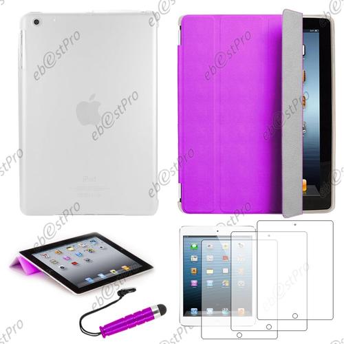 Ebeststar ® Etui Housse Smart Cover, Coque Avant Aimantée Pour Apple Ipad 4 Écran Retina, Ipad 4, Ipad 3, Ipad 2, Couleur Violet + Mini Stylet 3 Film