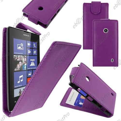 Ebeststar ® Housse Coque Etui Simili Cuir À Rabat Vertical Pour Nokia Lumia 520, Couleur Violet + Film Protection D'écran