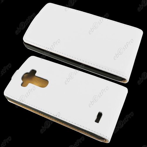 Ebeststar ® Etui Pu Cuir Rabattable Housse Coque Ultra Slim Pour Lg G4 H815, G4 Dual-Lte, Couleur Blanc + Film Protection D'écran