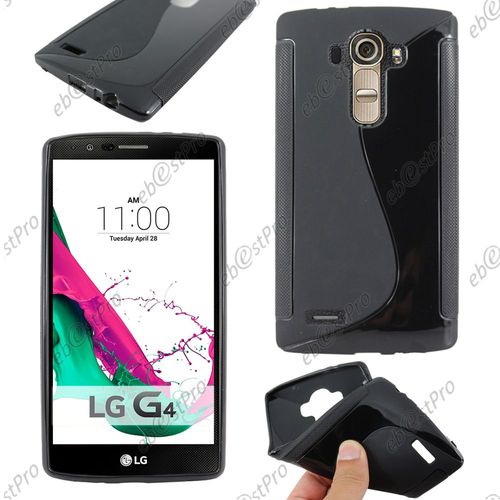 Ebeststar ® Housse Etui Coque Silicone Gel Motif S-Line Protection Souple Pour Lg G4 H815, G4 Dual-Lte, Couleur Noir + Film Protection D'écran
