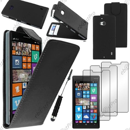 Ebeststar ® Housse Coque Etui Simili Cuir À Rabat Vertical Pour Nokia Lumia 930, Couleur Noir + Mini Stylet 3 Film