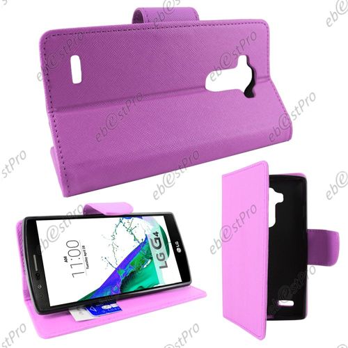 Ebeststar ® Housse Portefeuille Coque Etui Protection Folio Pour Lg G4 H815, G4 Dual-Lte, Couleur Violet + Film Protection D'écran