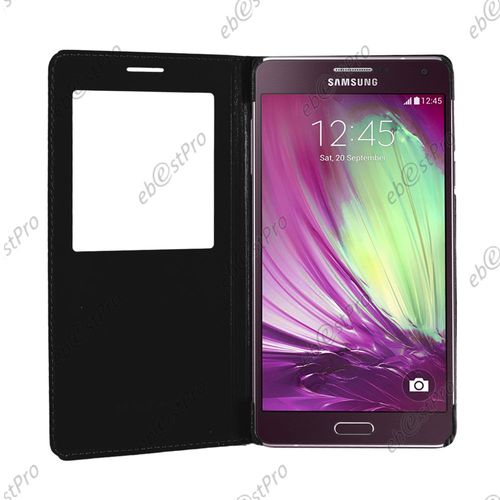 Ebeststar ® Housse Pochette Protection Coque Type S-View Portefeuille Livre Pour Samsung Galaxy A3 Sm-A300f, Couleur Noir + Film Protection D'écran